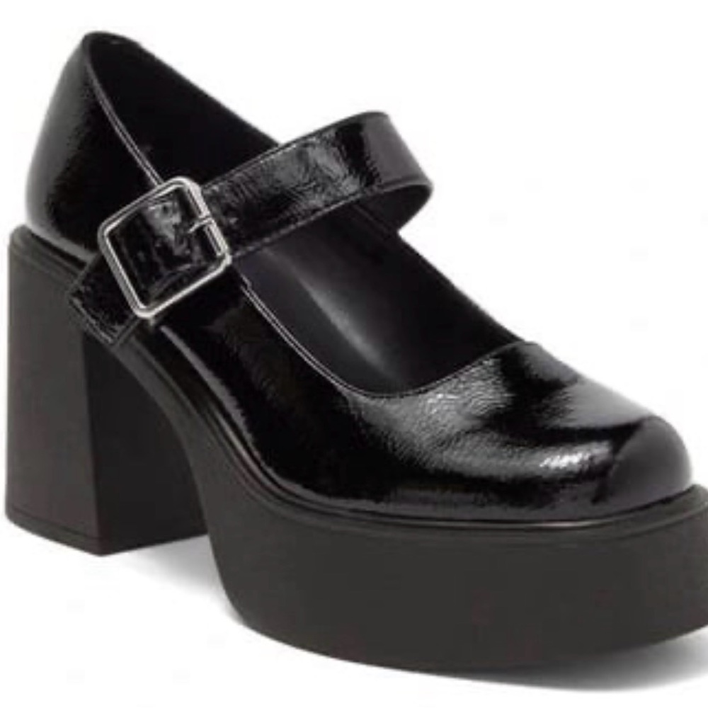 Steve Madden Black Patent Mary Jane Platform Heels